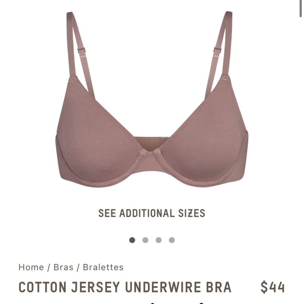 SKIMS Cotton Jersey Underwire bra in 34C in Umber